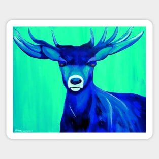 Aqua stag deer art Sticker